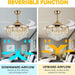31 in. Flower Modern Ceiling Fan with Light and Remote, Dimmable Silent Invisible Fandelier for Bedroom Living Room, Decorative Ceiling Fan with Light-57-ErisView