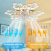 31 in. Flower Modern Ceiling Fan with Light and Remote, Dimmable Silent Invisible Fandelier for Bedroom Living Room, Decorative Ceiling Fan with Light-5-ErisView
