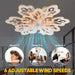 31 in. Flower Modern Ceiling Fan with Light and Remote, Dimmable Silent Invisible Fandelier for Bedroom Living Room, Decorative Ceiling Fan with Light-6-ErisView