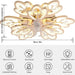 31 in. Flower Modern Ceiling Fan with Light and Remote, Dimmable Silent Invisible Fandelier for Bedroom Living Room, Decorative Ceiling Fan with Light-7-ErisView