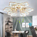 31 in. Flower Modern Ceiling Fan with Light and Remote, Dimmable Silent Invisible Fandelier for Bedroom Living Room, Decorative Ceiling Fan with Light-1-ErisView