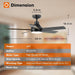 32 in. Black Farmhouse Small Outdoor Ceiling Fan with Light and Remote, Reversible Dimmable Noiseless Ceiling Fan, Bedroom Ceiling Fans-16-ErisView