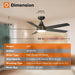 32 in. Black Farmhouse Small Outdoor Ceiling Fan with Light and Remote, Reversible Dimmable Noiseless Ceiling Fan, Bedroom Ceiling Fans-23-ErisView