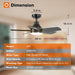32 in. Black Farmhouse Small Outdoor Ceiling Fan with Light and Remote, Reversible Dimmable Noiseless Ceiling Fan, Bedroom Ceiling Fans-8-ErisView