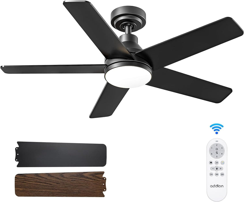 32 in. Black Farmhouse Small Outdoor Ceiling Fan with Light and Remote, Reversible Dimmable Noiseless Ceiling Fan, Bedroom Ceiling Fans-9-ErisView