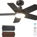 32 in. Black Farmhouse Small Outdoor Ceiling Fan with Light and Remote, Reversible Dimmable Noiseless Ceiling Fan, Bedroom Ceiling Fans-1-ErisView