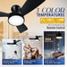 32 in. Black Low Ceiling Fan, Bedroom Ceiling Fans with Lights Remote, 3 Blades Fans Lamp for Kitchen Bedroom Dining Room Patio -2-ErisView