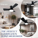 32 in. Black Low Ceiling Fan, Bedroom Ceiling Fans with Lights Remote, 3 Blades Fans Lamp for Kitchen Bedroom Dining Room Patio -6-ErisView