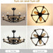 32 in. Chandelier Ceiling Fan with Lights and Remote, Bladeless Rustic Ceiling Fans, Farmhouse Caged Ceiling Fan for Living Room -3-ErisView