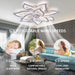 32 in. Low Profile Ceiling Fan with Bright Light and Remote APP Control, White Brightness Dimmable LED Ceiling Light with Fan-4-ErisView
