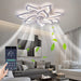 32 in. Low Profile Ceiling Fan with Bright Light and Remote APP Control, White Brightness Dimmable LED Ceiling Light with Fan-5-ErisView
