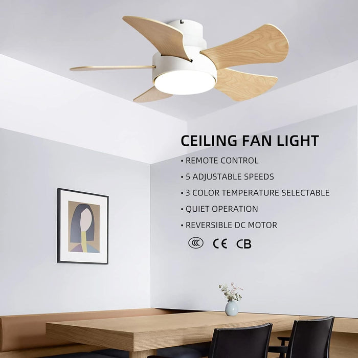 32 in. Modern Reversible Ceiling Fan for Kitchen Bedroom Dining Room Patio, Matte White Indoor Ceiling Fans with Lights and Remote Control-2-ErisView