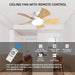 32 in. Modern Reversible Ceiling Fan for Kitchen Bedroom Dining Room Patio, Matte White Indoor Ceiling Fans with Lights and Remote Control-3-ErisView