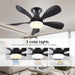 33 in. Black Outdoor Low Profile Ceiling Fan with Light Remote APP Control for Patio, Modern Indoor Flush Mount Ceiling Fan for Bedroom Living Room-2-ErisView