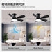 33 in. Black Outdoor Low Profile Ceiling Fan with Light Remote APP Control for Patio, Modern Indoor Flush Mount Ceiling Fan for Bedroom Living Room-4-ErisView
