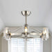 34 in Modern Downrod Mount Reversible Ceiling Fan with Light and Remote Control, Brushed Nickel Wagon Wheel Chandelier with Candle Shaped Light-ErisView