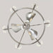 34 in Modern Downrod Mount Reversible Ceiling Fan with Light and Remote Control, Brushed Nickel Wagon Wheel Chandelier with Candle Shaped Light-ErisView