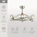 34 in Modern Downrod Mount Reversible Ceiling Fan with Light and Remote Control, Brushed Nickel Wagon Wheel Chandelier with Candle Shaped Light-ErisView