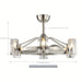 34 in Modern Downrod Mount Reversible Ceiling Fan with Light and Remote Control, Brushed Nickel Wagon Wheel Chandelier with Candle Shaped Light-ErisView