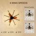 34 in. Crystal Chandelier Ceiling Fan, Vintage Flush Mount Fandelier for Bedroom, Farmhouse Bronze Ceiling Fan for Dining Room Living Room Kitchen-11-ErisView