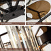 34 in. Crystal Chandelier Ceiling Fan, Vintage Flush Mount Fandelier for Bedroom, Farmhouse Bronze Ceiling Fan for Dining Room Living Room Kitchen-16-ErisView