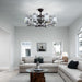 34 in. Crystal Chandelier Ceiling Fan, Vintage Flush Mount Fandelier for Bedroom, Farmhouse Bronze Ceiling Fan for Dining Room Living Room Kitchen-4-ErisView