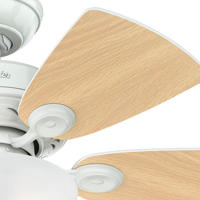 34 in. Snow White Ceiling Fan with LED Light Kit and Pull Chain, Hugger Ceiling Fan with Light-11-ErisView