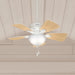 34 in. Snow White Ceiling Fan with LED Light Kit and Pull Chain, Hugger Ceiling Fan with Light-4-ErisView