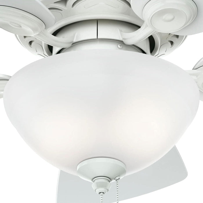 34 in. Snow White Ceiling Fan with LED Light Kit and Pull Chain, Hugger Ceiling Fan with Light-7-ErisView