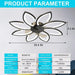 35 in. Black Flush Mount Bladeless Ceiling Fan with Light and Remote, Modern Low Profile Ceiling Fan, Dimmable LED Ceiling Fan for Bedroom Living Room-2-ErisView