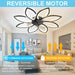 35 in. Black Flush Mount Bladeless Ceiling Fan with Light and Remote, Modern Low Profile Ceiling Fan, Dimmable LED Ceiling Fan for Bedroom Living Room-4-ErisView