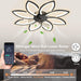 35 in. Black Flush Mount Bladeless Ceiling Fan with Light and Remote, Modern Low Profile Ceiling Fan, Dimmable LED Ceiling Fan for Bedroom Living Room-5-ErisView