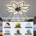 35 in. Black Flush Mount Bladeless Ceiling Fan with Light and Remote, Modern Low Profile Ceiling Fan, Dimmable LED Ceiling Fan for Bedroom Living Room-6-ErisView