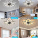 35 in. Black Flush Mount Bladeless Ceiling Fan with Light and Remote, Modern Low Profile Ceiling Fan, Dimmable LED Ceiling Fan for Bedroom Living Room-7-ErisView