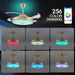 36 in. Black Bluetooth Ceiling Fan with Light and Remote, Dimmable RGB Fandelier with Music Player, Retractable Blade Ceiling Fan for Living Room Bedroom-12-ErisView