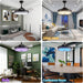 36 in. Black Bluetooth Ceiling Fan with Light and Remote, Dimmable RGB Fandelier with Music Player, Retractable Blade Ceiling Fan for Living Room Bedroom-2-ErisView