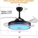 36 in. Black Bluetooth Ceiling Fan with Light and Remote, Dimmable RGB Fandelier with Music Player, Retractable Blade Ceiling Fan for Living Room Bedroom-3-ErisView