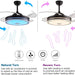 36 in. Black Bluetooth Ceiling Fan with Light and Remote, Dimmable RGB Fandelier with Music Player, Retractable Blade Ceiling Fan for Living Room Bedroom-7-ErisView