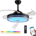 36 in. Black Bluetooth Ceiling Fan with Light and Remote, Dimmable RGB Fandelier with Music Player, Retractable Blade Ceiling Fan for Living Room Bedroom-1-ErisView