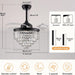 36 in. Black Invisible Modern Remote Ceiling Fan with Light, Retractable Chandelier Ceiling Fan, Dimmable Flush Mount Crystal Fandeliers for Dining Room -2-ErisView