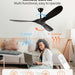 36 in. Black Low Profile Ceiling Fan NO Light, Wood Flush Mount Ceiling Fans with Remote Control, Quiet Ceiling Fans for Living Room Bedroom Patio-10-ErisView
