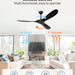 36 in. Black Low Profile Ceiling Fan NO Light, Wood Flush Mount Ceiling Fans with Remote Control, Quiet Ceiling Fans for Living Room Bedroom Patio-11-ErisView