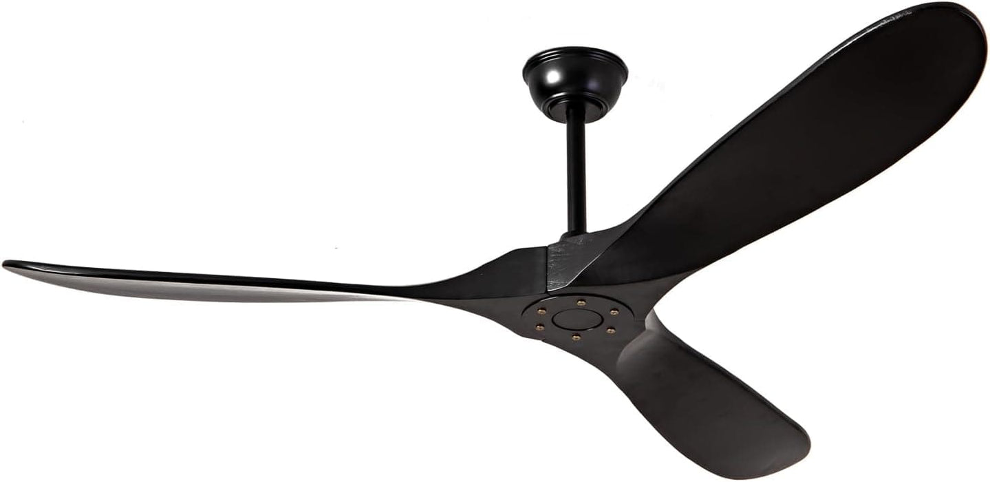 36 in. Black Low Profile Ceiling Fan NO Light, Wood Flush Mount Ceiling Fans with Remote Control, Quiet Ceiling Fans for Living Room Bedroom Patio-12-ErisView