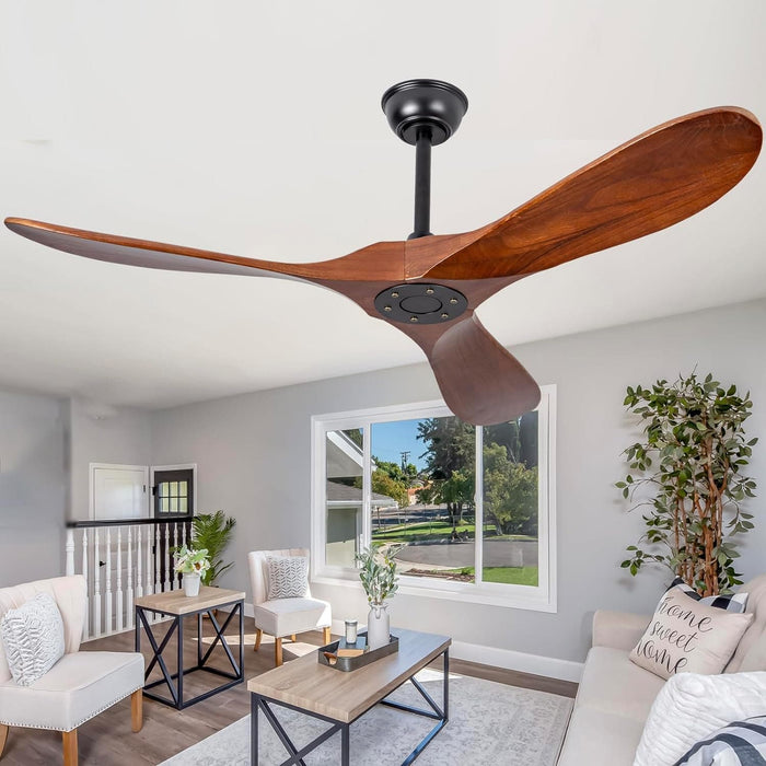 36 in. Black Low Profile Ceiling Fan NO Light, Wood Flush Mount Ceiling Fans with Remote Control, Quiet Ceiling Fans for Living Room Bedroom Patio-13-ErisView
