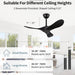 36 in. Black Low Profile Ceiling Fan NO Light, Wood Flush Mount Ceiling Fans with Remote Control, Quiet Ceiling Fans for Living Room Bedroom Patio-2-ErisView