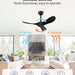 36 in. Black Low Profile Ceiling Fan NO Light, Wood Flush Mount Ceiling Fans with Remote Control, Quiet Ceiling Fans for Living Room Bedroom Patio-4-ErisView