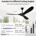 36 in. Black Low Profile Ceiling Fan NO Light, Wood Flush Mount Ceiling Fans with Remote Control, Quiet Ceiling Fans for Living Room Bedroom Patio-8-ErisView