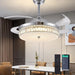 36 in. Ceiling Fan, Chrome Modern Fan with Light, Dimmable Chandelier Ceiling Fan, Indoor Retractable Reversible Ceiling Light with Fans for Living Room-1-ErisView
