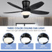 36 in. Ceiling Fan with Low Profile Light Remote APP Control, BlackFlush Mount Outdoor Patio Fans, Indoor Ceiling Fan for Bedroom -3-ErisView