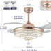 36 in. Dimmable Ceiling Fan with Lights Remote, Crystal Chandelier Ceiling Fan, Dimmable Fandelier Ceiling Fan for Living Room Bedroom-14-ErisView